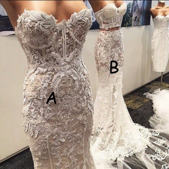 High Quality Two Style Sheath Vintage Lace Wedding Dresses - Click Image to Close