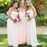 A-Line Sweetheart Floor-Length Pearl Pink Chiffon Bridesmaid Dress