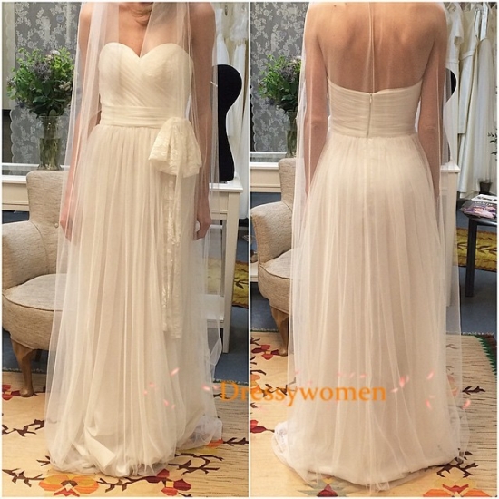 Glamorous Tmeless Floor Length A-line Strapless Elegant Wedding Dress LAPD-90030 - Click Image to Close