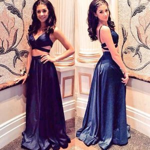 Sexy Prom Dress - Dark Navy Two Piece for Women