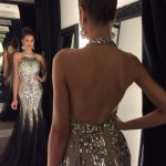 Luxurious Long Prom Party Dress - Mermaid O-Neck Backless with Rhinestone