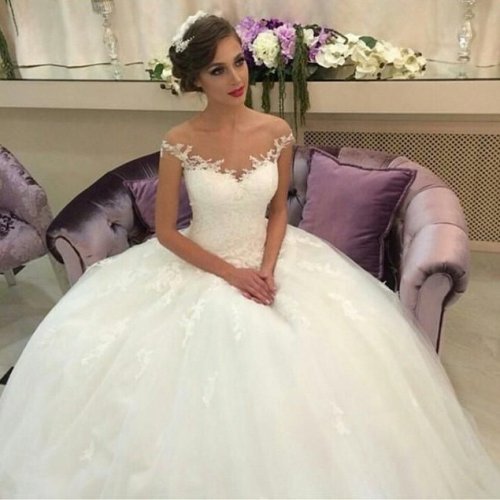 Delicte Off-the-Shoulder Ball Gown Wedding Dress with Appliques