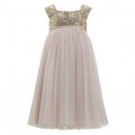Elegant Gold Sequins Empire Flower Girl Dresses with Bowknot