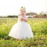 Glamorous Scoop Mid-Calf Flower Girl Dress - Backless with Lace Top Bowknot