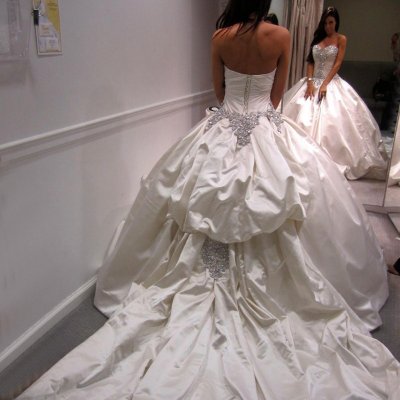 Fabulous Ball Gown Wedding Dress - Sweetheart Court Train with Beading