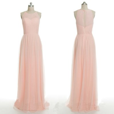 New Arrival Floor Length Jewel Sleeveless Bridesmaid Dress