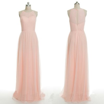 New Arrival Floor Length Jewel Sleeveless Bridesmaid Dress