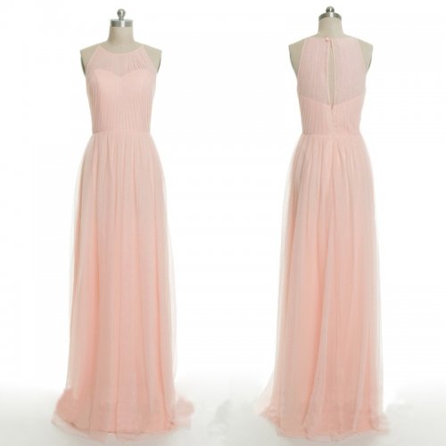 New Arrival Floor Length Jewel Sleeveless Bridesmaid Dress