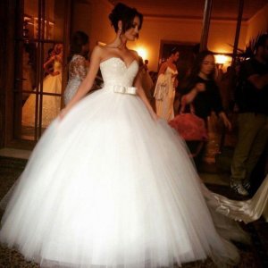 Sparkly Ball Gown Wedding Dresses - White Sweetheart Princess with Bowknow