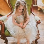 Ball Gown Strapless Knee-Length Sequined Flower Girl Dress