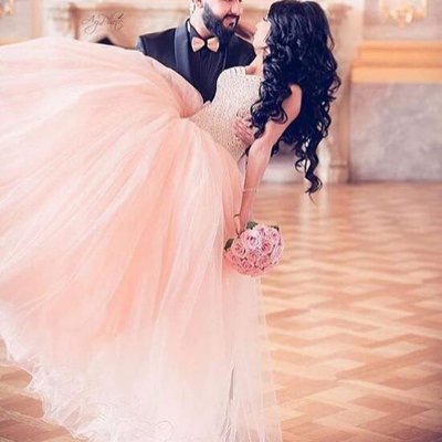 Ball Gown Sweetheart Light Pink Organza Prom Dress with Beading