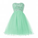 Gorgeous Sweetheart Short Mint Green Dress for Homecoming with Beading