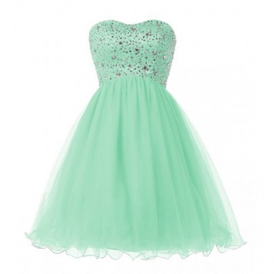 Gorgeous Sweetheart Short Mint Green Dress for Homecoming with Beading - Click Image to Close