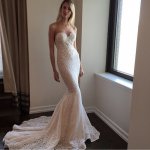 Mermaid Lace Wedding Dress with Sweep Train Sweetheart Neck