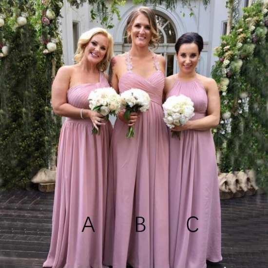 Simple Lavender Bridesmaid Dress - One Shoulder Floor-Length Ruched - Click Image to Close