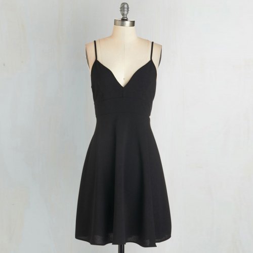 A-Line Spaghetti Straps Chiffon Little Black Dress