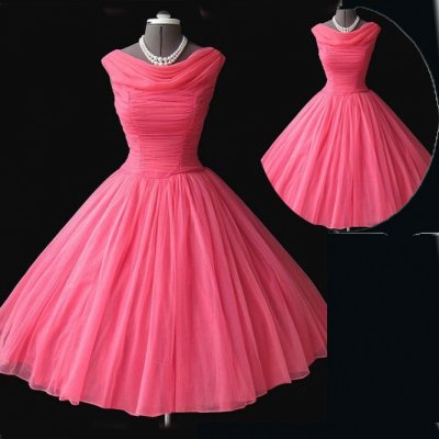 Classic A-Line Cowl Knee Length Sleevesless Chiffon Red Prom Dress With Ruched