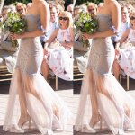 Fabulous Sweetheart Floor-Length Lavender Sheath Bridesmaid Dress with Lace