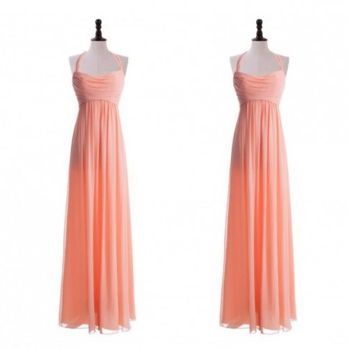 Luxurious A-Line Floor Length Chiffon Spaghetti Straps Pink Bridesmaid Dress With Ruched