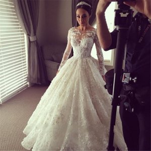 Vintage Lace Wedding Dresses/Bridal Gown with Long Sleeves