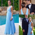 Sexy Long Prom Dress - Sky Blue Cut Low Neck for Party Under 100