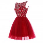 Elegant Red Short/Mini Homecoming Dress with Beaded