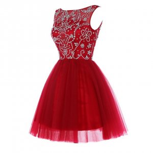 Elegant Red Short/Mini Homecoming Dress with Beaded