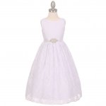 New Arrival White Lace Flower Girl Dresses with Rhinestone