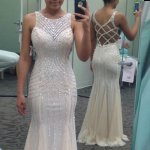 Youthful Ivory Prom Dress - Jewel Sleeveless Mermaid Floor Length with Beading