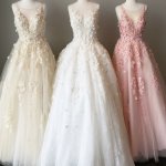 A-Line Round Neck Floor-Length Light Champagne Prom Dress with Appliques