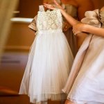 A-Line Square Tea-Length White Tulle Flower Girl Dress with Appliques