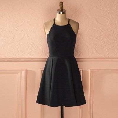 A-Line Square Sleeveless Short Polyester Homecoming Dress