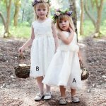 A-Line Bateau Mid-Calf White Organza Flower Girl Dress with Flowers