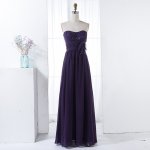 A-Line Sweetheart Grape Chiffon Bridesmaid Dress with Sequins Ruffles