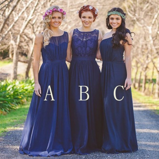 Beautiful Royal Blue Floor Length Bridesmaid Dress Wedding Party - Click Image to Close