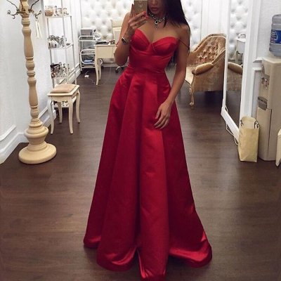 Charming Red Prom Dress - Sweetheart Sweep Train Ruched with Spaghetti Straps