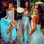 Custom Made Mermaid Floor-Length Court Train Sleeveless Long Prom Dresses New Design DS-A6