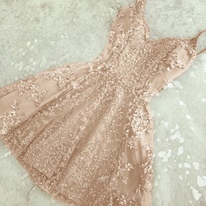 A-Line Spaghetti Straps Champagne/Grey Short Prom Homecoming Dress with Beading