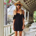 A-Line Straps Chiffon Little Black Dress with Button Front