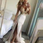 Mermaid Spaghetti Straps Backless Floor-Length Prom Dress with Beading