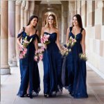 Classic-Timeless A-Line Sweetheart Floor Length Chiffon Royal Blue Bridesmaid Dress With Ruched