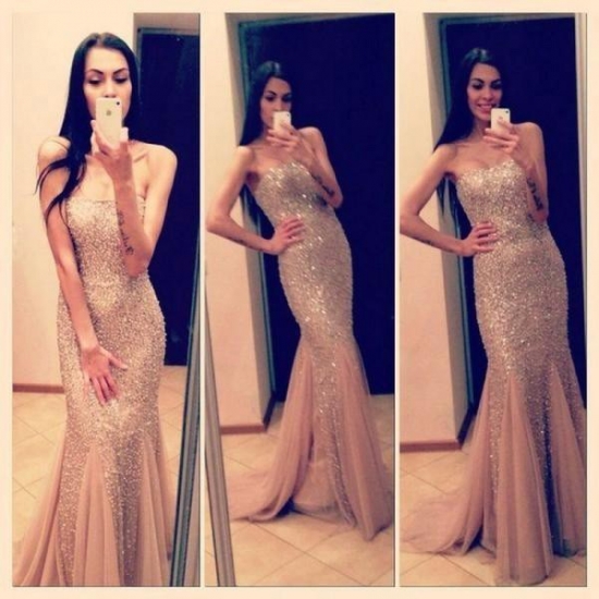 New Arrival Sexy Mermaid Prom Dresses with Beaded for Women - Click Image to Close