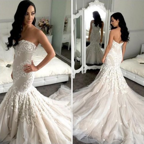 Elegant Vintage Mermaid Sweetheart Wedding Dress for Bridal