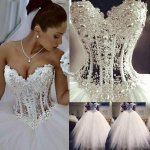 Luxurious Sweetheart Tulle Ball Gown Wedding Dress for Bridal