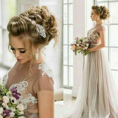 Stylish A-line Wedding Dress - Jewel Cap Sleeves Floor-Length with Beading