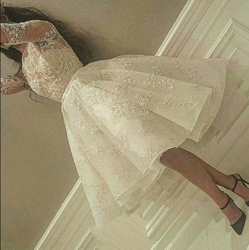 Ball Gown Half Sleeves White Tulle Prom Homecoming Dress with Sash Appliques