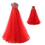Elegant A-Line Sweetheart Knee Length Red Organze Evening/Prom Dress With Beading