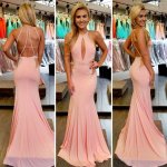 New Arrival Prom Dress - Pare Pink Mermaid Keyhole with Beaded