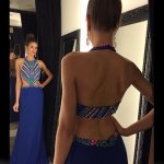 Sexy Long Prom Dress - Halter Neck Backless with Rhinestone