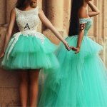 Princess Tulle Prom/Homecoming Dress - Mint Green Two Style Gown for Birthday Party